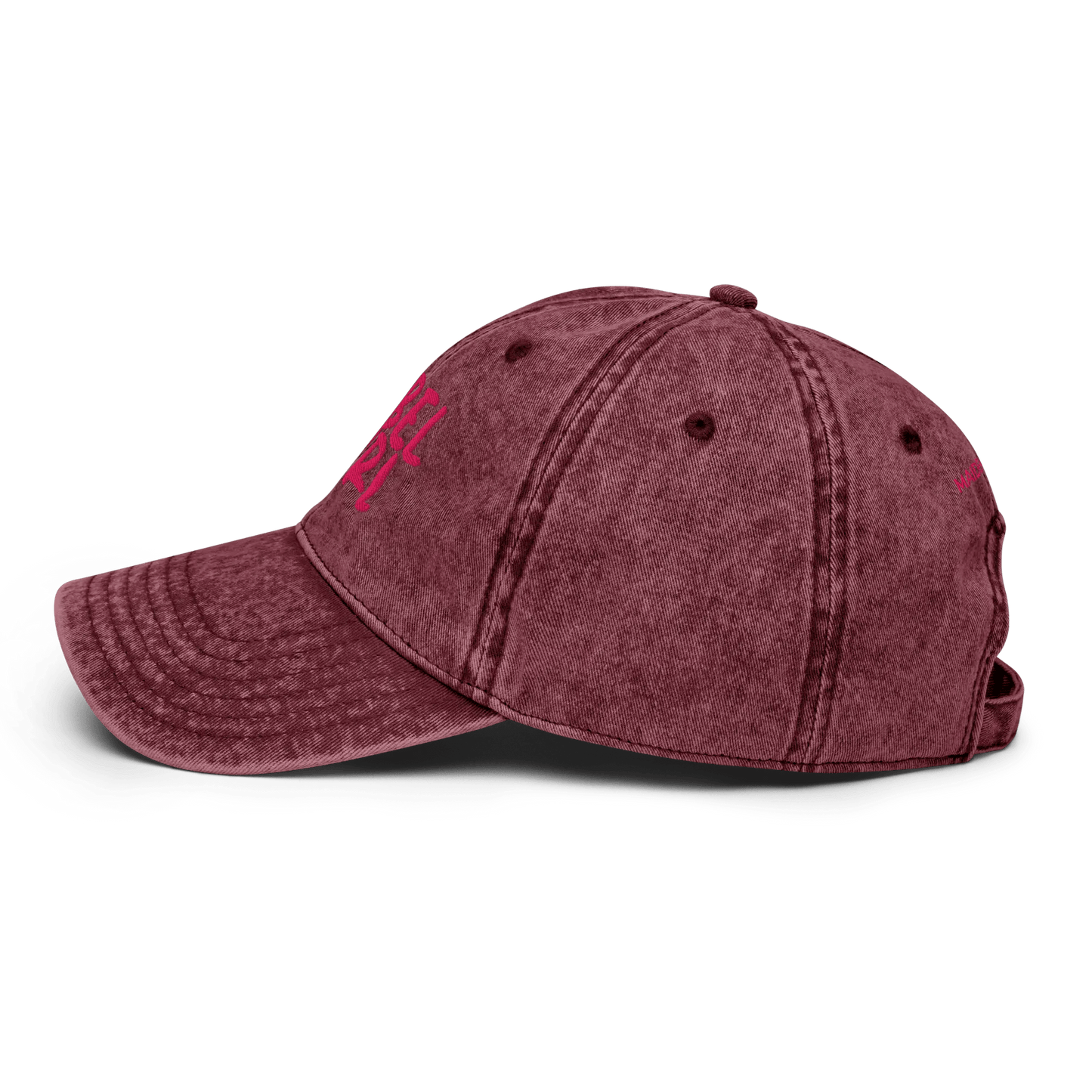 Vintage Cap REBEL GIRL Vintage Cotton Twill Cap - Eco4life Clothing and Accessories