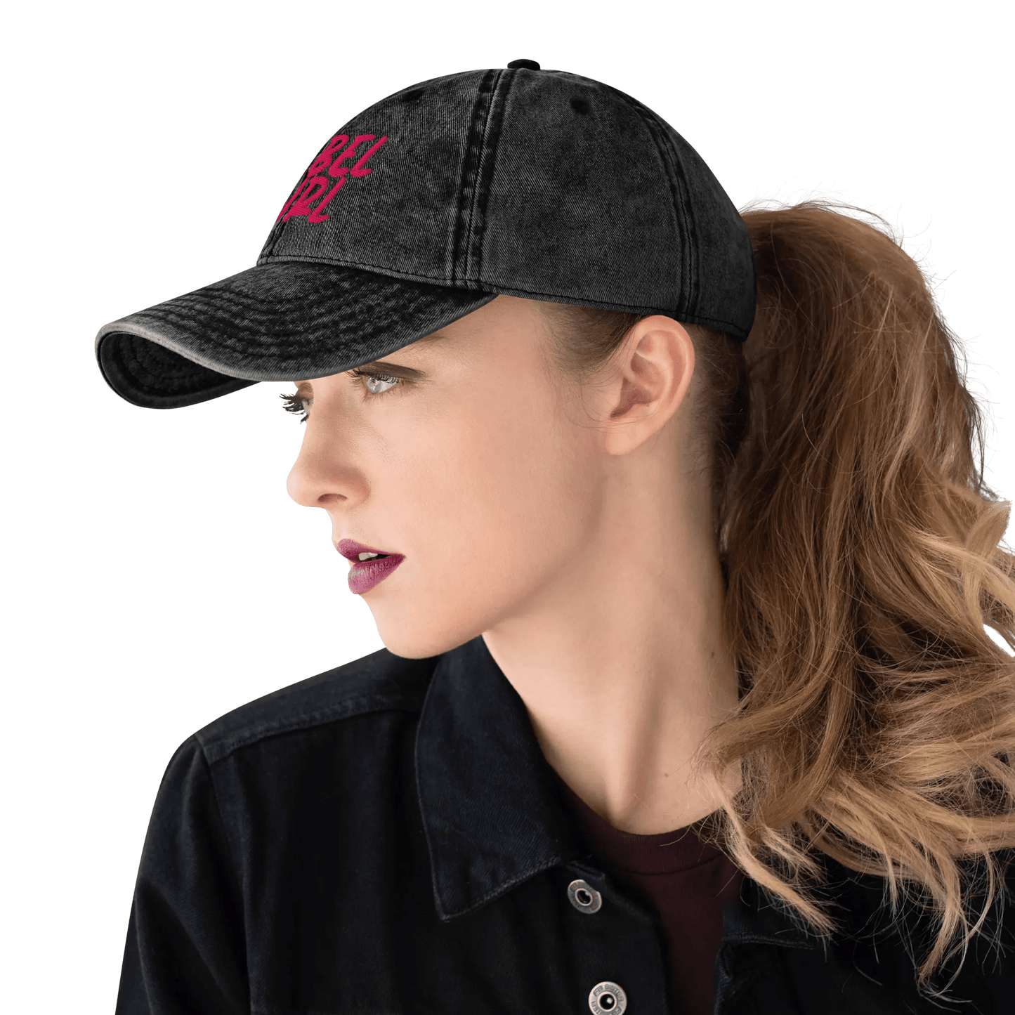 Vintage Cap REBEL GIRL Vintage Cotton Twill Cap - Eco4life Clothing and Accessories