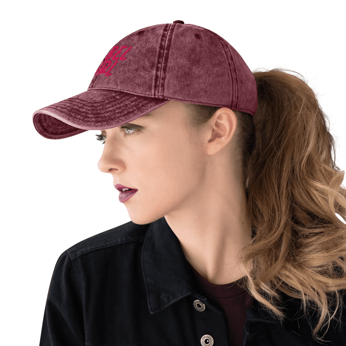 Vintage Cap REBEL GIRL Vintage Cotton Twill Cap - Eco4life Clothing and Accessories