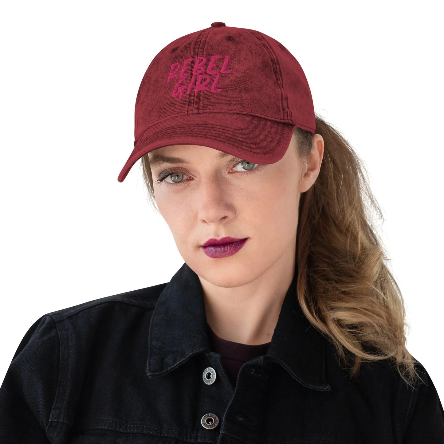 Vintage Cap REBEL GIRL Vintage Cotton Twill Cap - Eco4life Clothing and Accessories