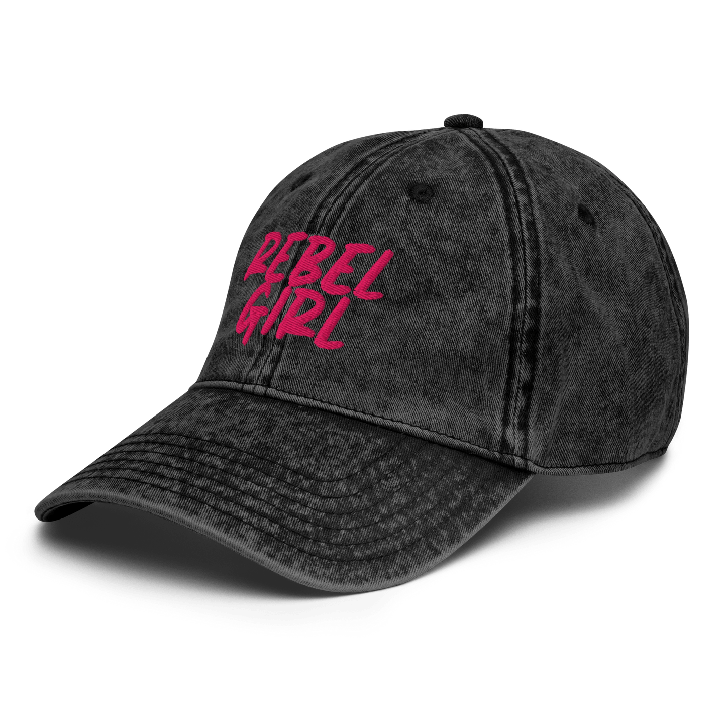 Vintage Cap REBEL GIRL Vintage Cotton Twill Cap - Eco4life Clothing and Accessories