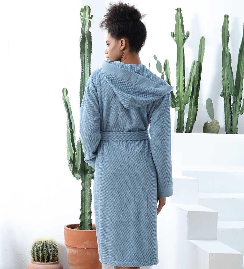Women's Hooded Turkish Cotton Terry Cloth Robe - Eco4life Clothing and Accessories