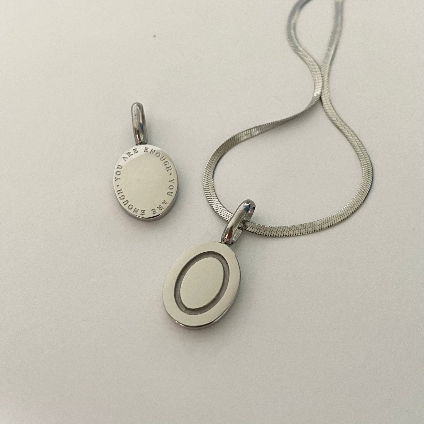 ‘You are Enough’ Affirmation Necklace - Silver - Eco4life Clothing and Accessories