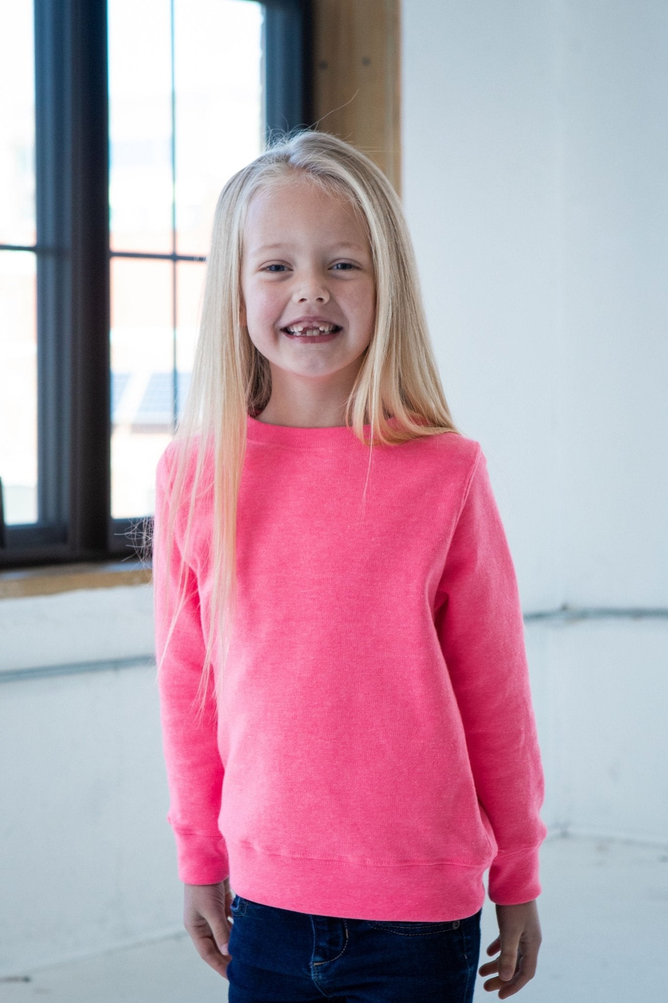 Youth Heathered Fleece Crew - Eco4life Clothing and Accessories