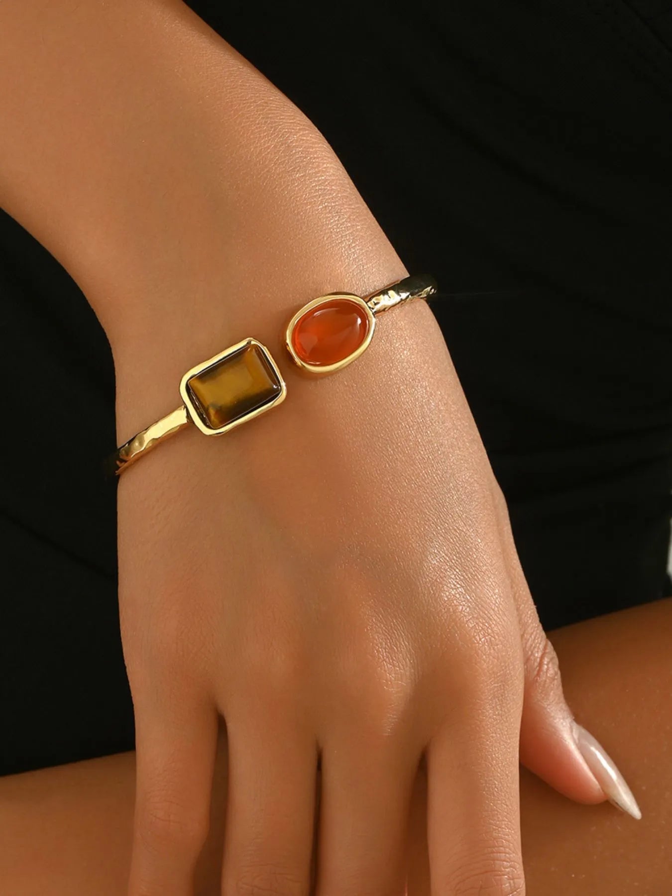 18K Gold - Plated Geometric Open Bracelet - Eco4life Clothing and Accessories
