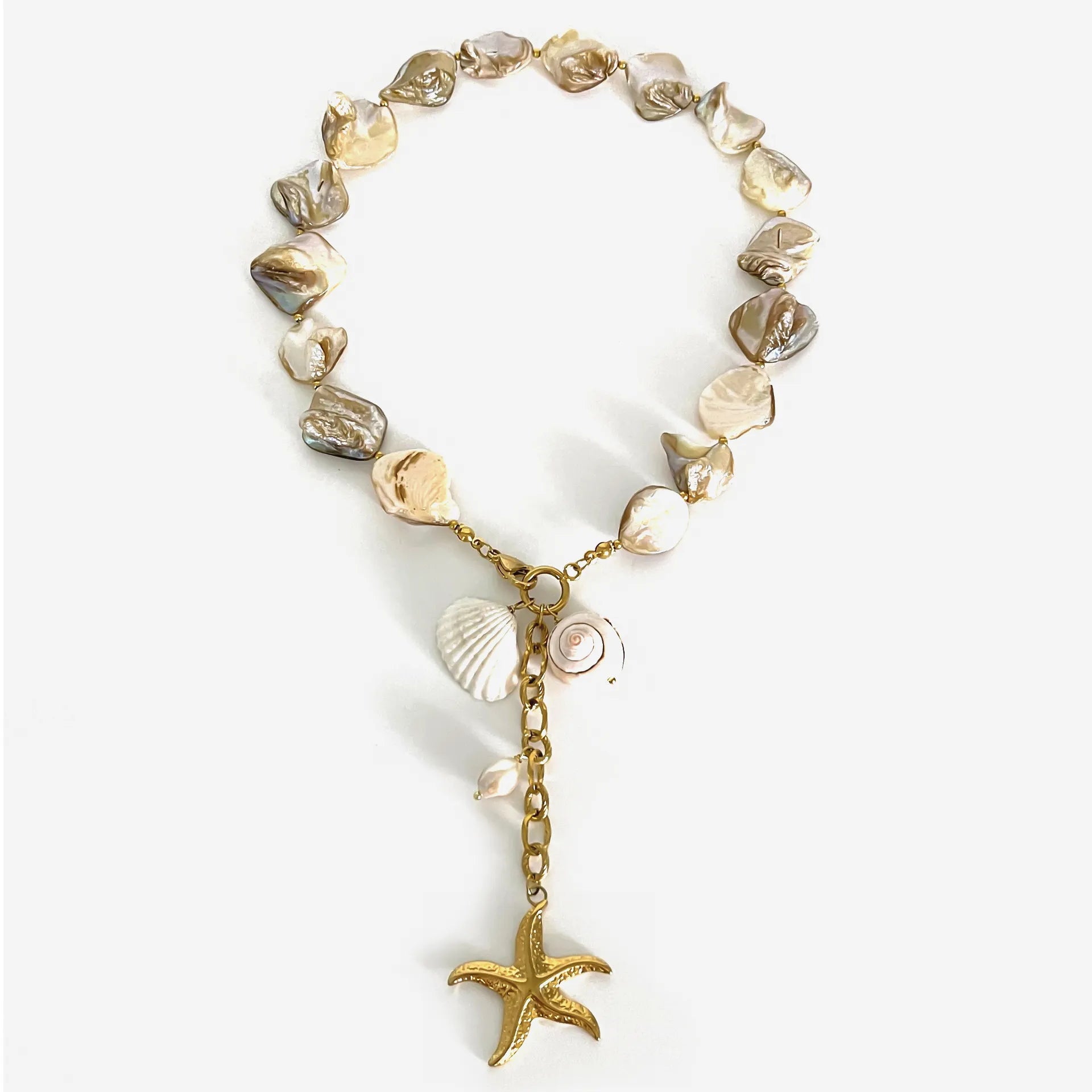 18K Gold - Plated Ocean Theme Necklace with Starfish Pendant - Eco4life Clothing and Accessories