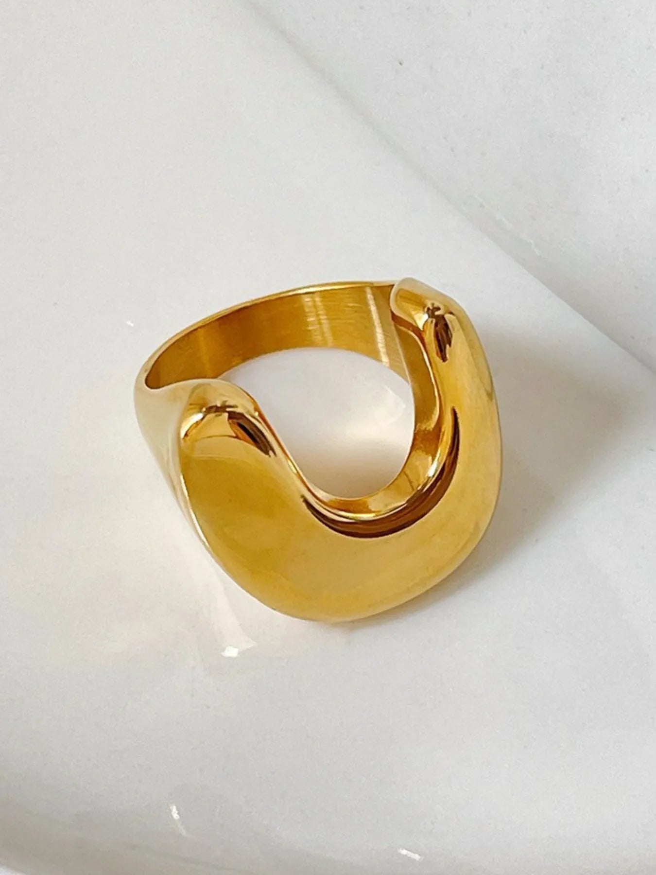 18K Gold - Plated U - Shaped Ring - Eco4life Clothing and Accessories