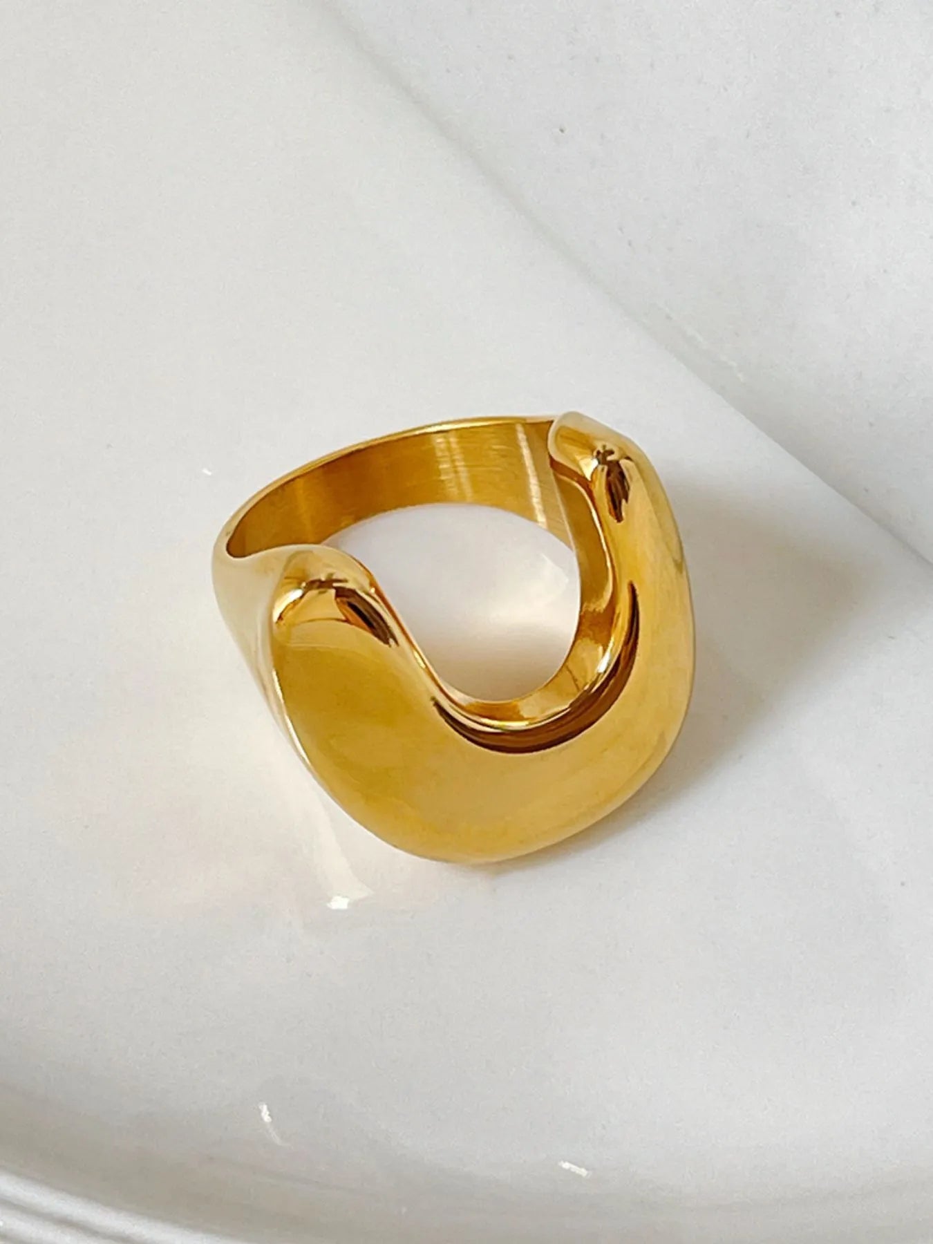 18K Gold - Plated U - Shaped Ring - Eco4life Clothing and Accessories