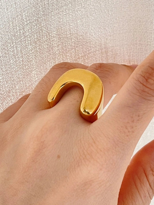 18K Gold - Plated U - Shaped Ring - Eco4life Clothing and Accessories