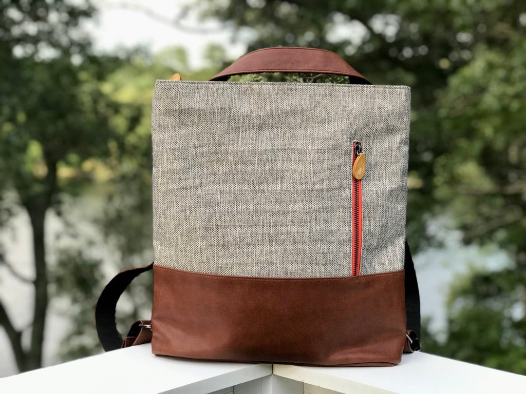 3 - in - 1 tote + backpack + crossbody - the ROCKAWAY - Eco4life Clothing and Accessories