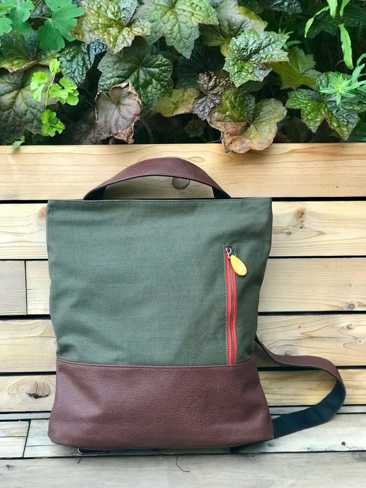 3 - in - 1 tote + backpack + crossbody - the ROCKAWAY - Eco4life Clothing and Accessories