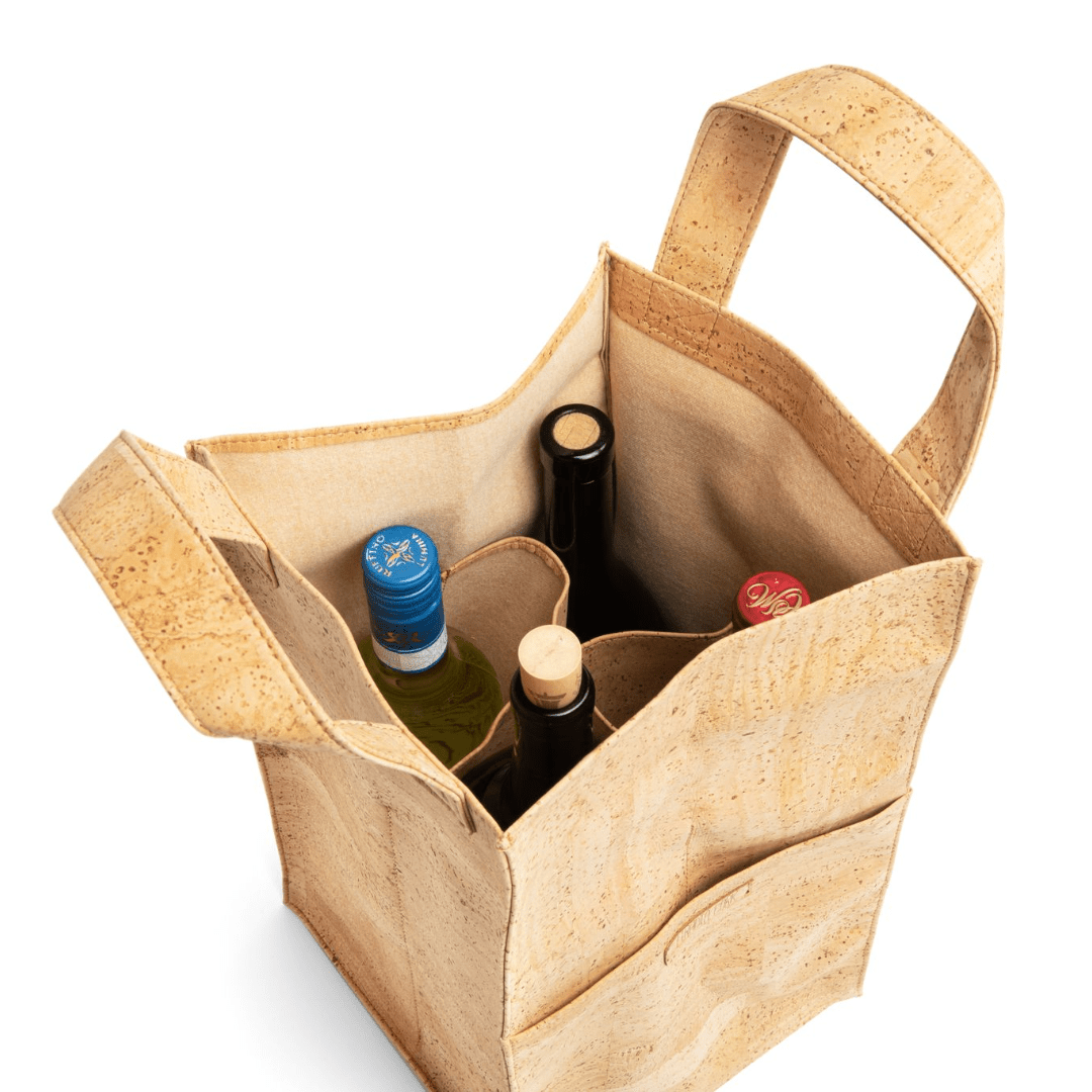 Aficionado Wine Tote Bag (4 Bottles) - Eco4life Clothing and Accessories