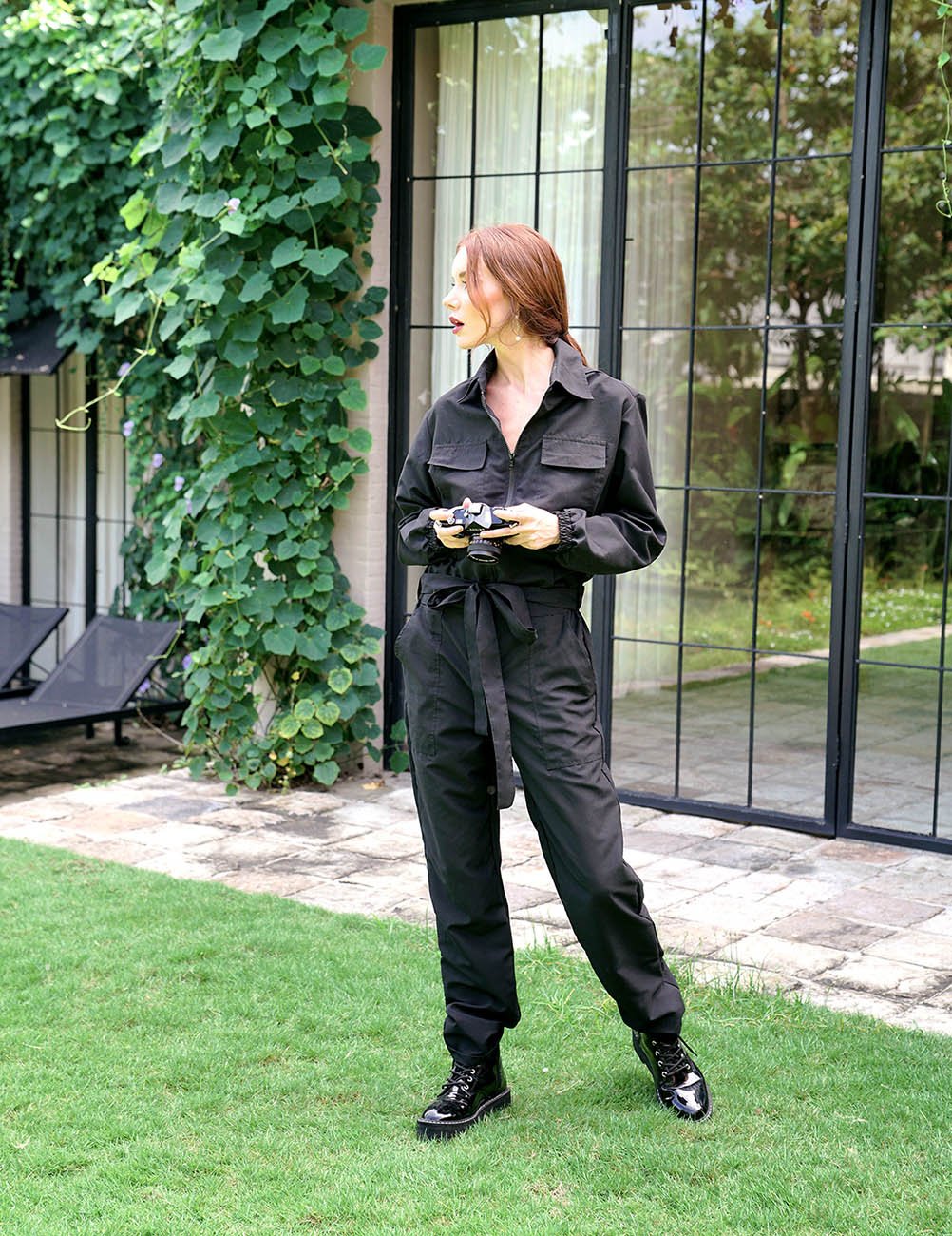 Amelia Recycled Travel Jumpsuit, in Black - Eco4life Clothing and Accessories