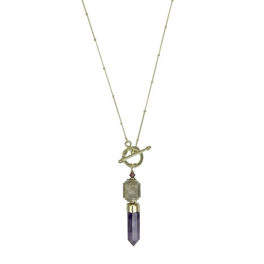 Amethyst Lariat Necklace - Eco4life Clothing and Accessories