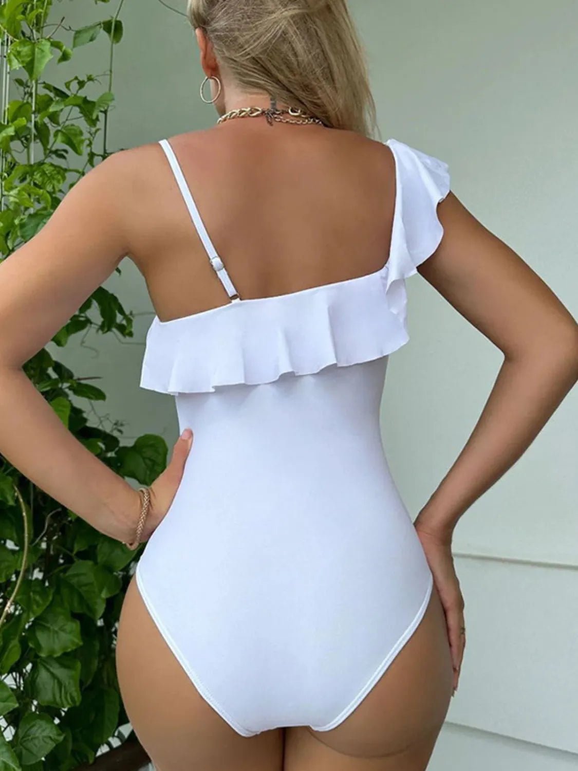 Asymmetrical Ruffled One - Piece Swimwear - Eco4life Clothing and Accessories