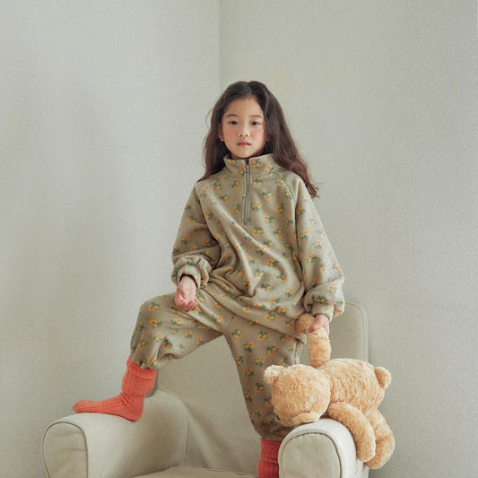 Baby Girl High Neck Jacquard Thick Warm Two Pieces Sets - Eco4life Clothing and Accessories