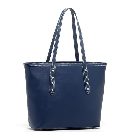 Blue Leather Shoulder Bag - Eco4life Clothing and Accessories