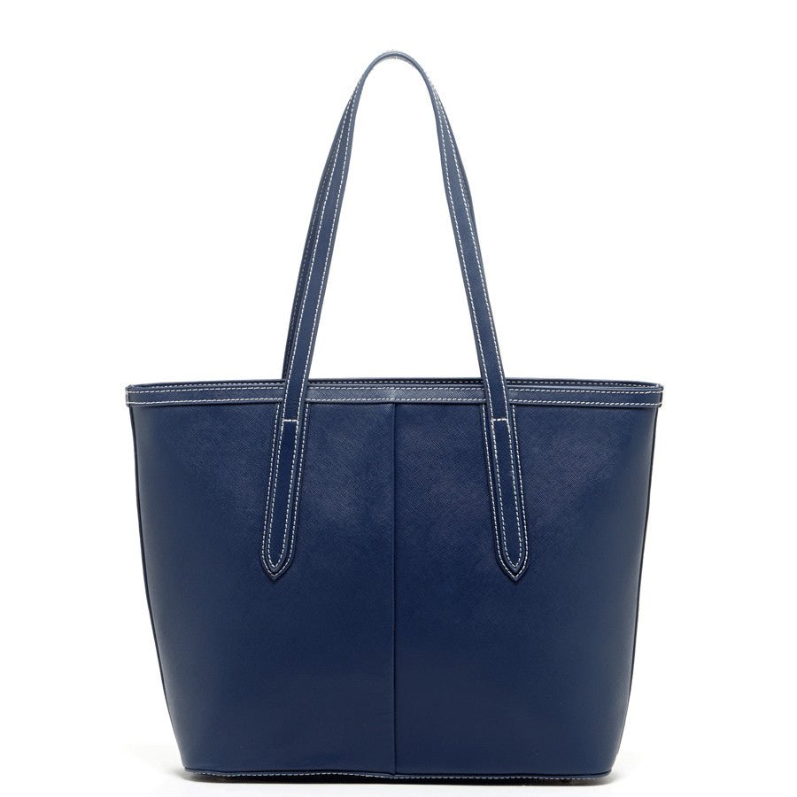 Blue Leather Shoulder Bag - Eco4life Clothing and Accessories