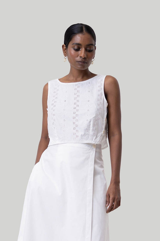 Boxy Crop Top in White - Eco4life Clothing and Accessories