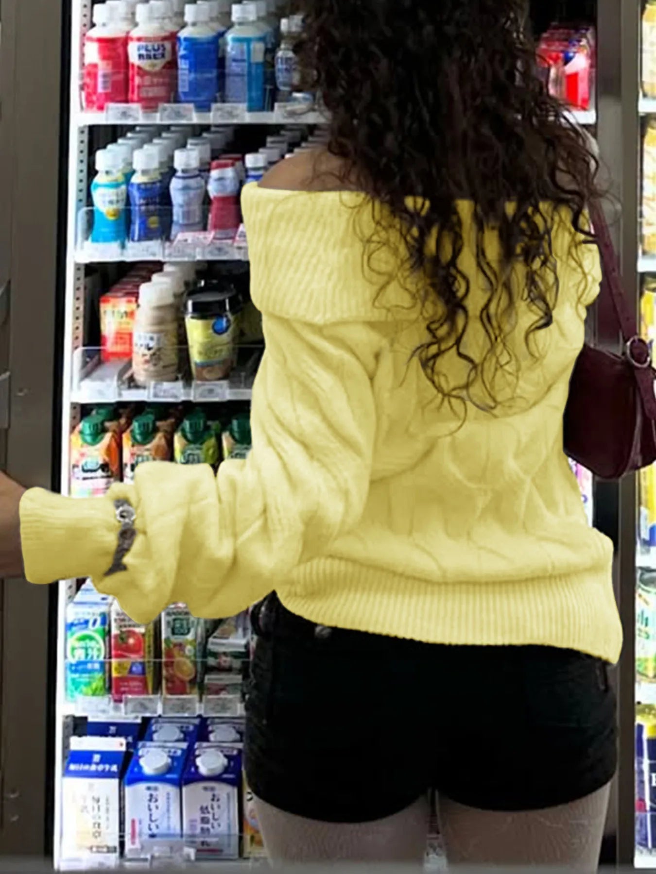Cable Knit Off - Shoulder Sweater - Eco4life Clothing and Accessories