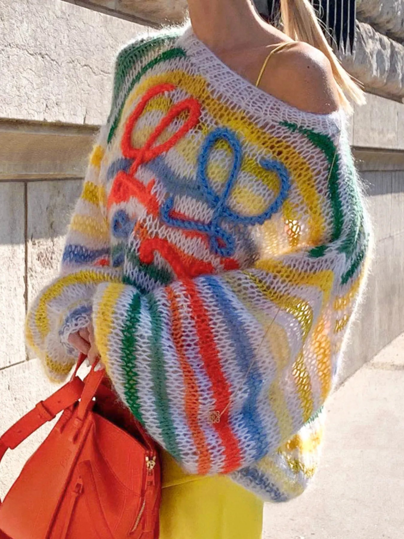 Colorful Abstract Pattern Striped Sweater - Eco4life Clothing and Accessories