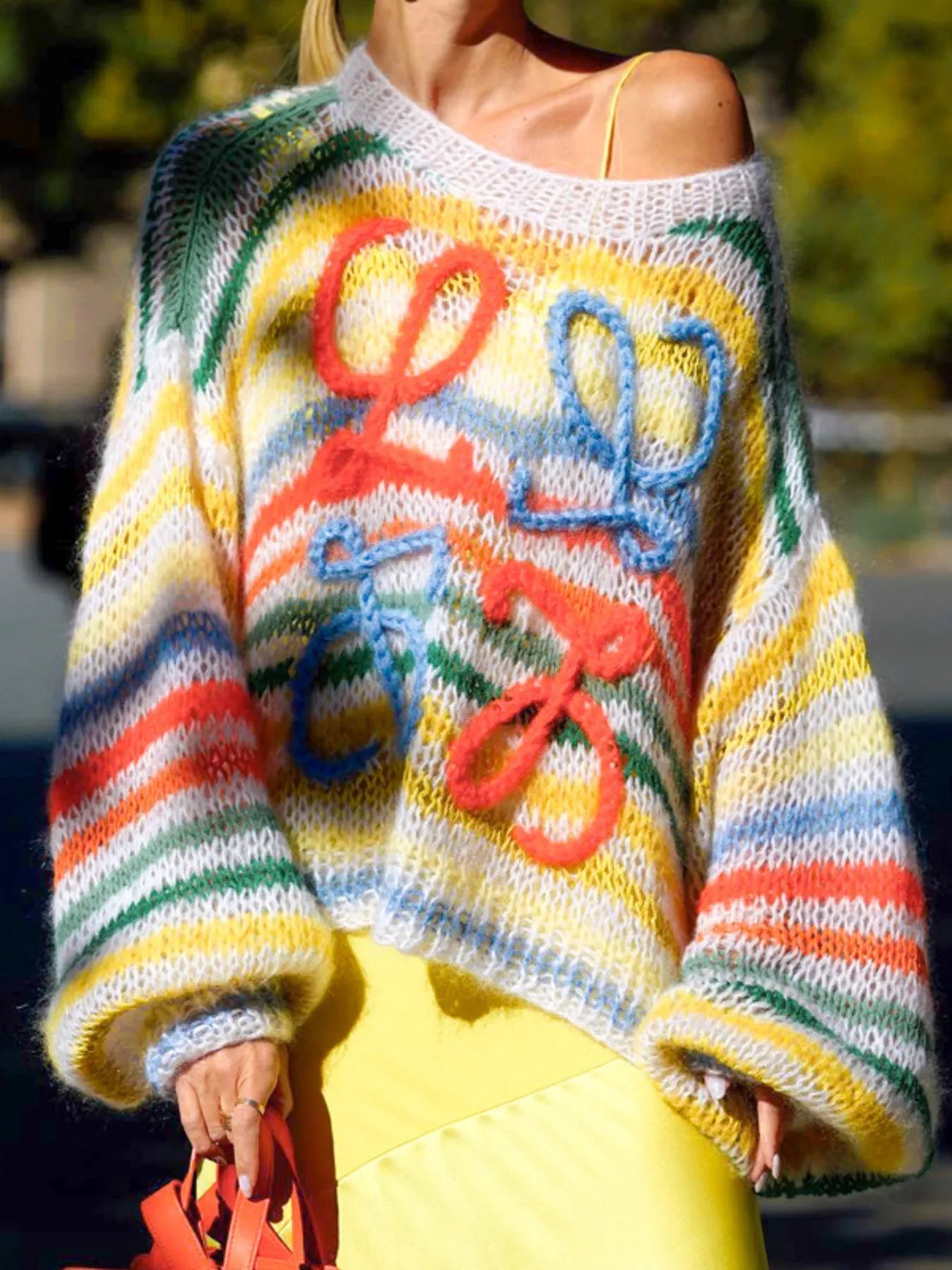 Colorful Abstract Pattern Striped Sweater - Eco4life Clothing and Accessories