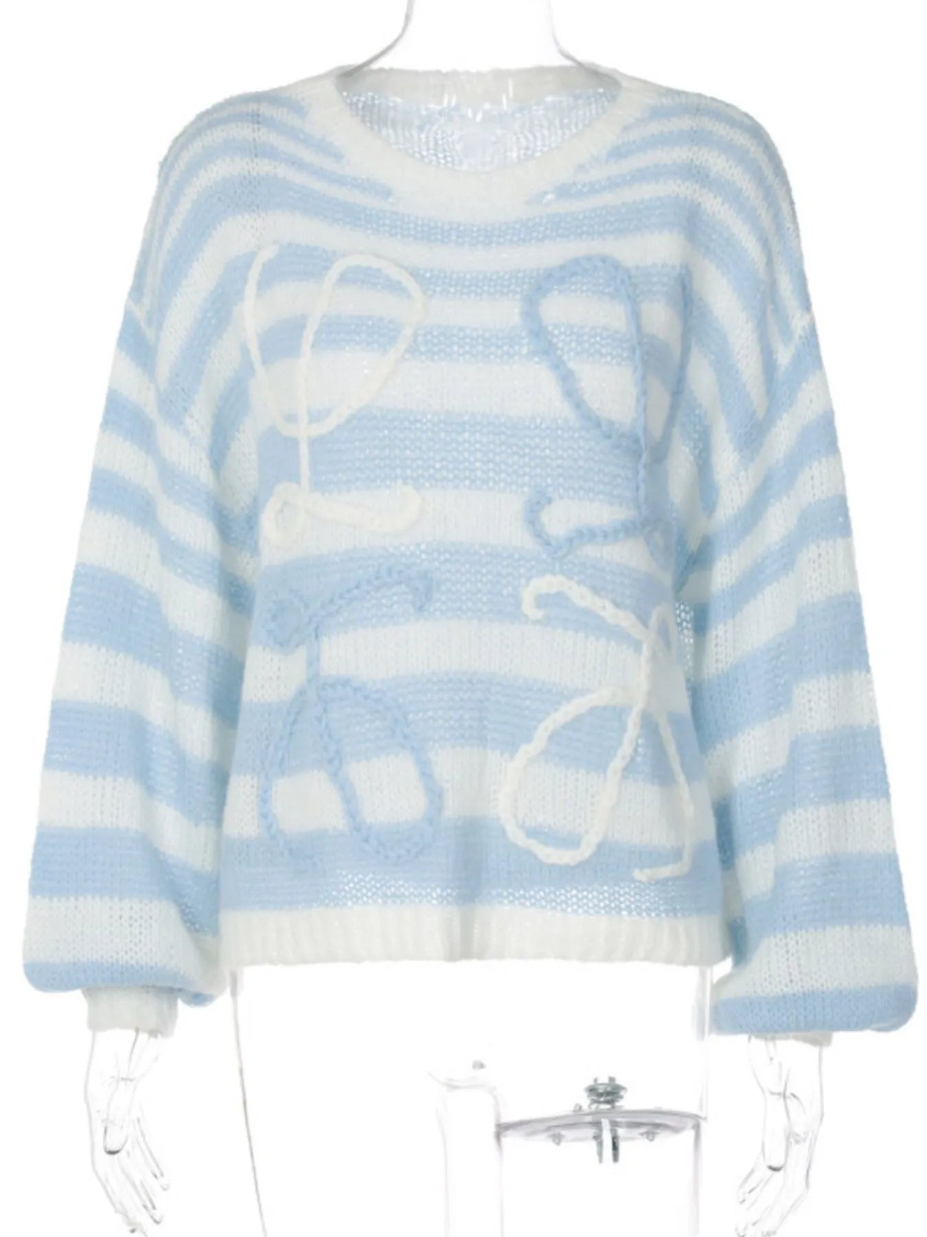 Colorful Abstract Pattern Striped Sweater - Eco4life Clothing and Accessories