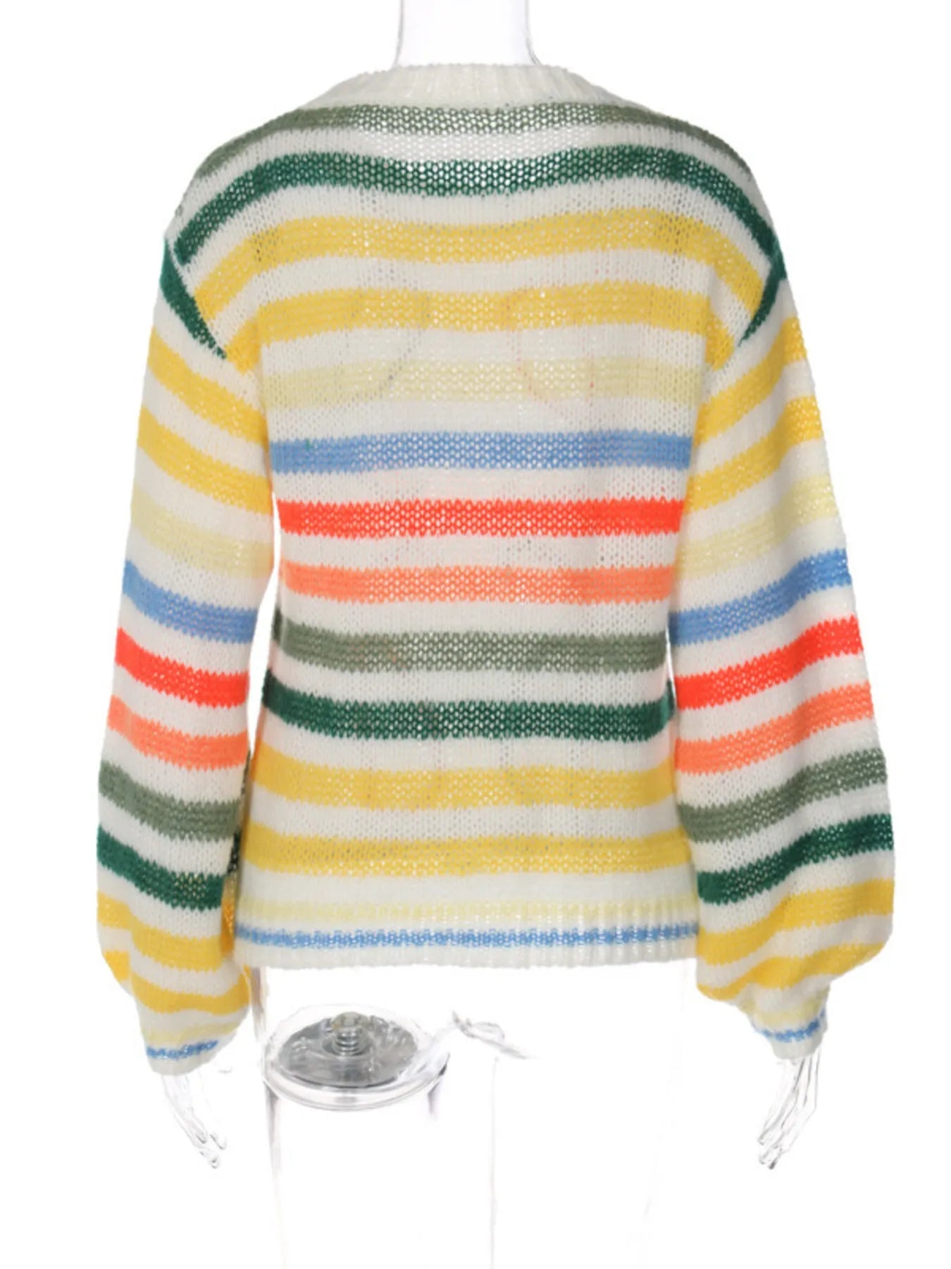 Colorful Abstract Pattern Striped Sweater - Eco4life Clothing and Accessories