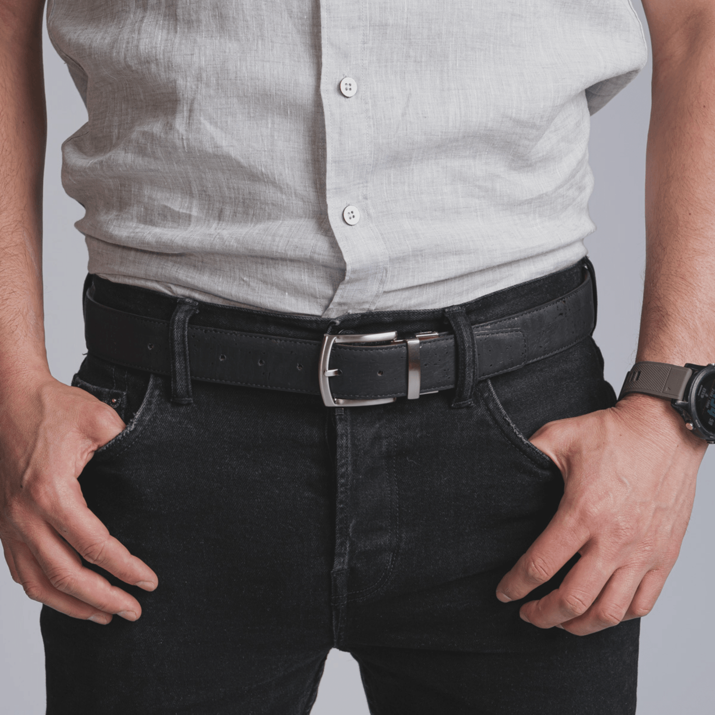 Cork Reversible Men's Belt (Brown/Black) - Eco4life Clothing and Accessories