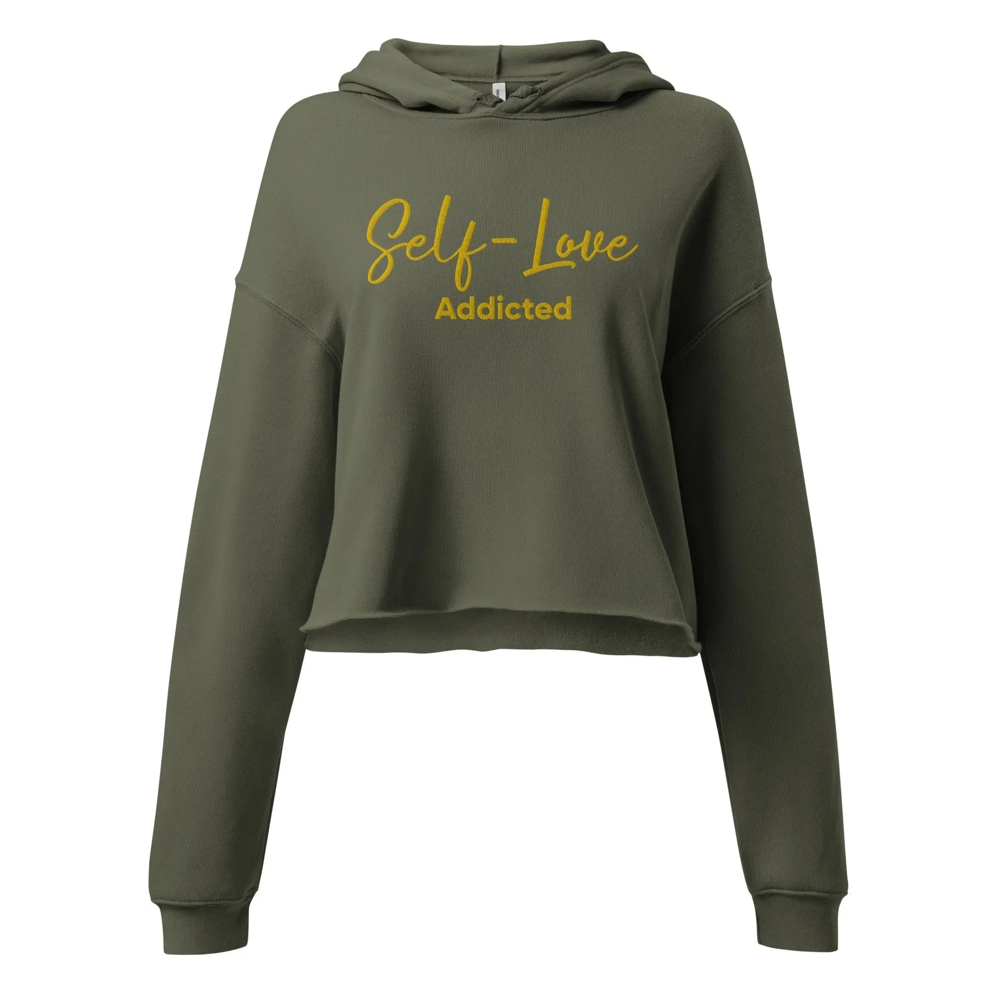 Crop Hoodie - Self Love Addicted with EMBROIDERY - Eco4life Clothing and Accessories