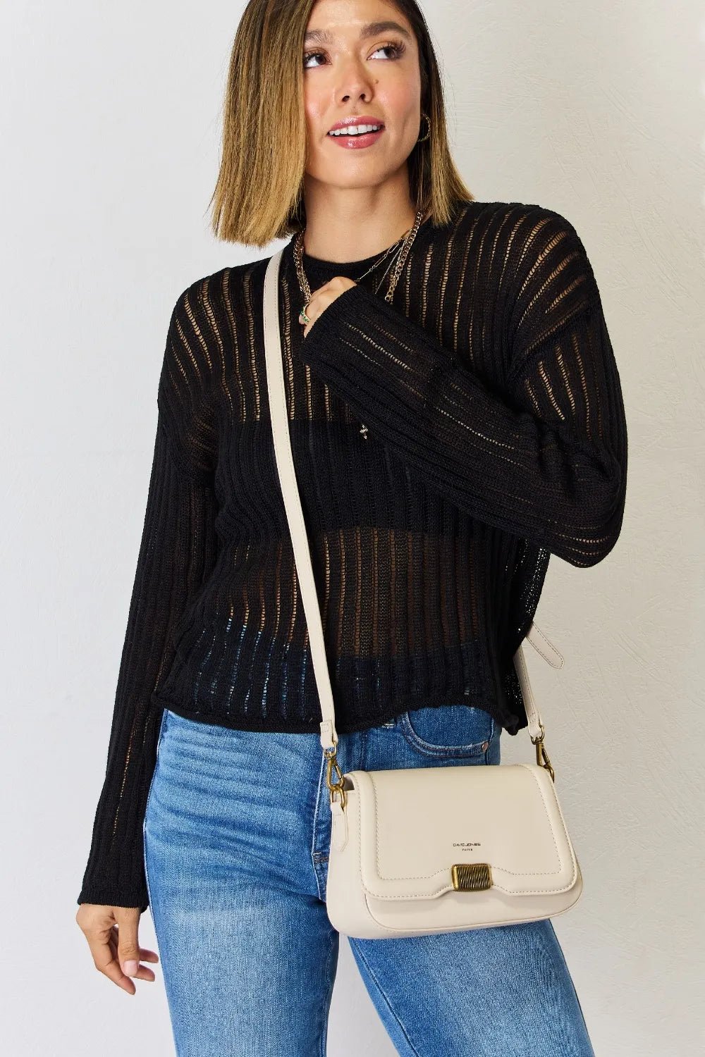 David Jones PU Leather Crossbody Bag - Eco4life Clothing and Accessories