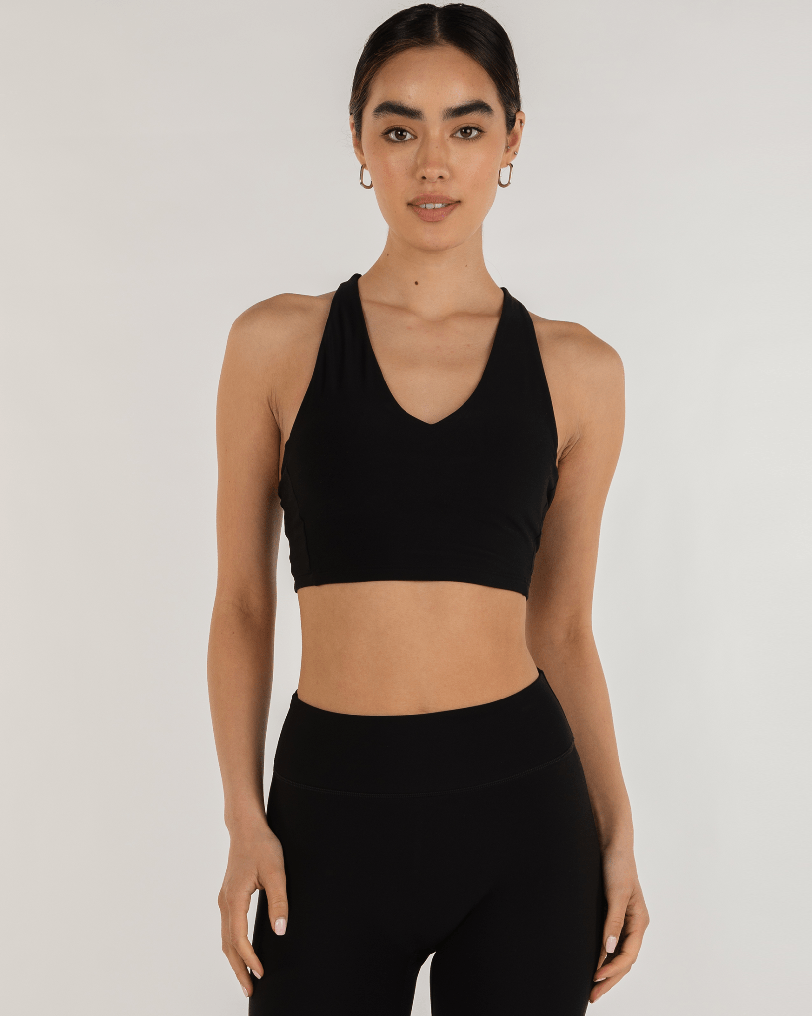 Elsa Fleece V Neck Longline Bra - Eco4life Clothing and Accessories