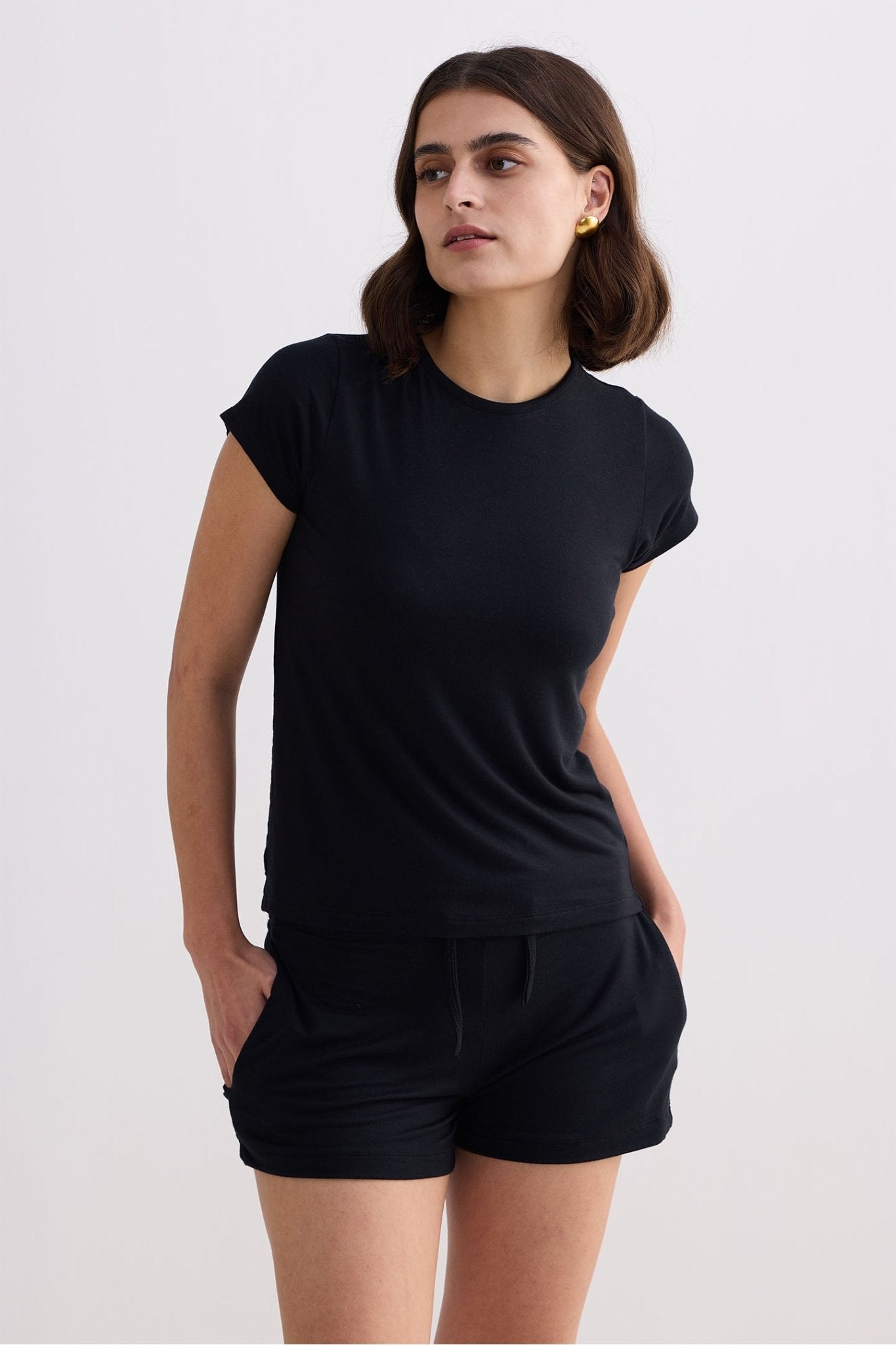 Essential Knit Shorts in Black - Eco4life Clothing and Accessories