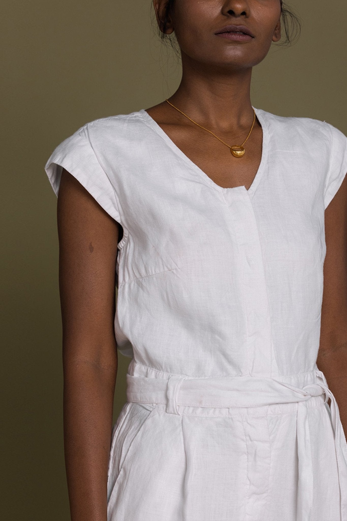 Evening Chai Jumpsuit in White - Eco4life Clothing and Accessories