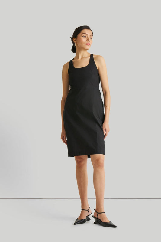 Fitted Knee Length Dress in Black - Eco4life Clothing and Accessories
