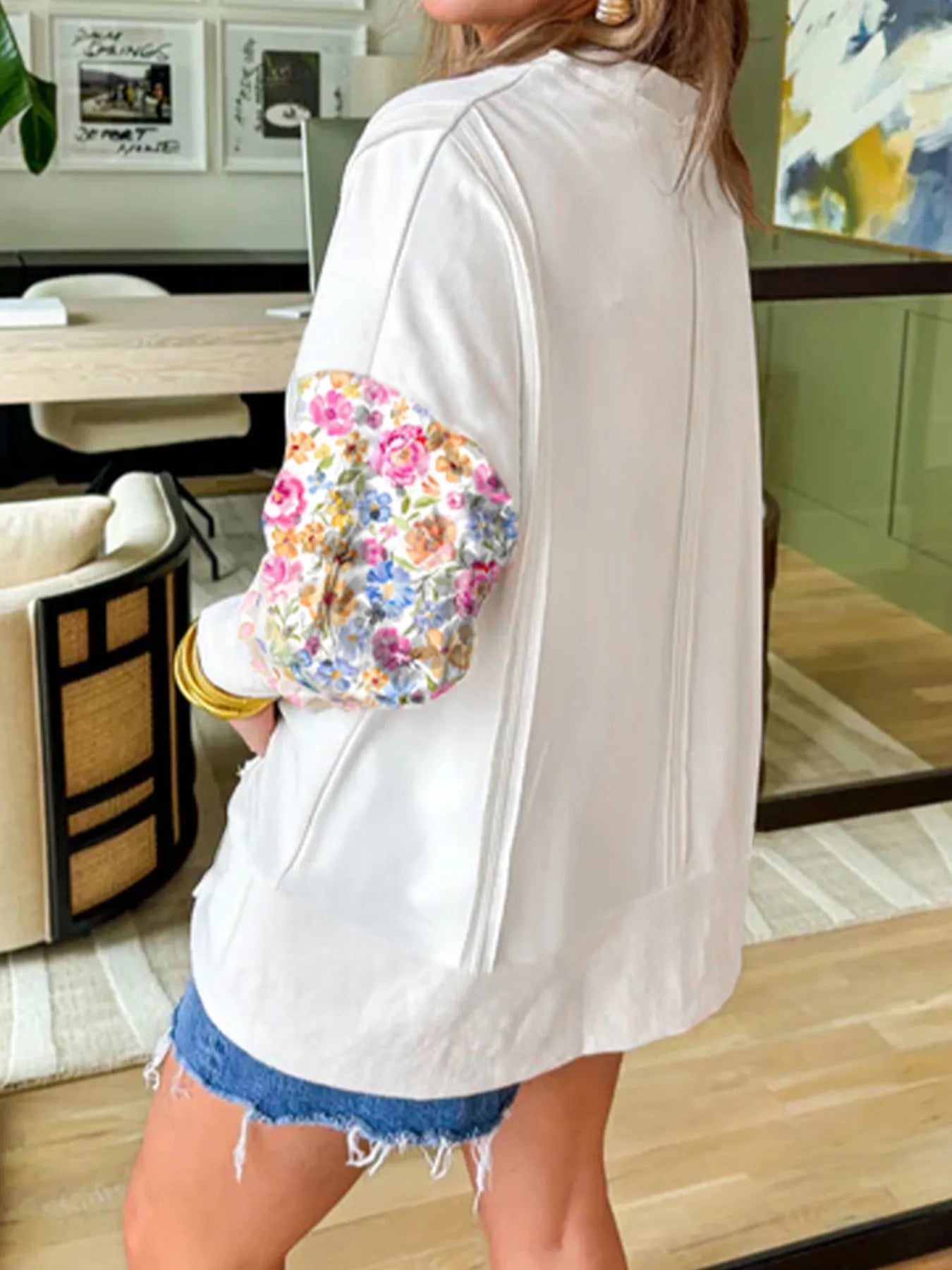 Floral Print Long Sleeve Sweatshirt - Eco4life Clothing and Accessories