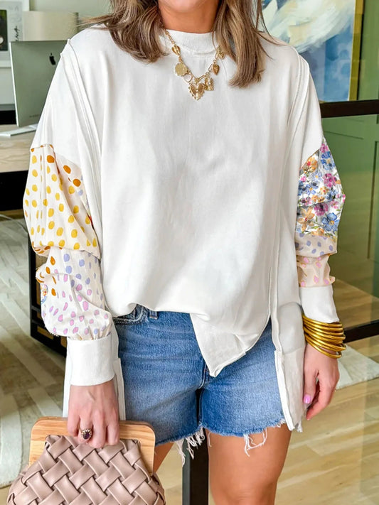Floral Print Long Sleeve Sweatshirt - Eco4life Clothing and Accessories