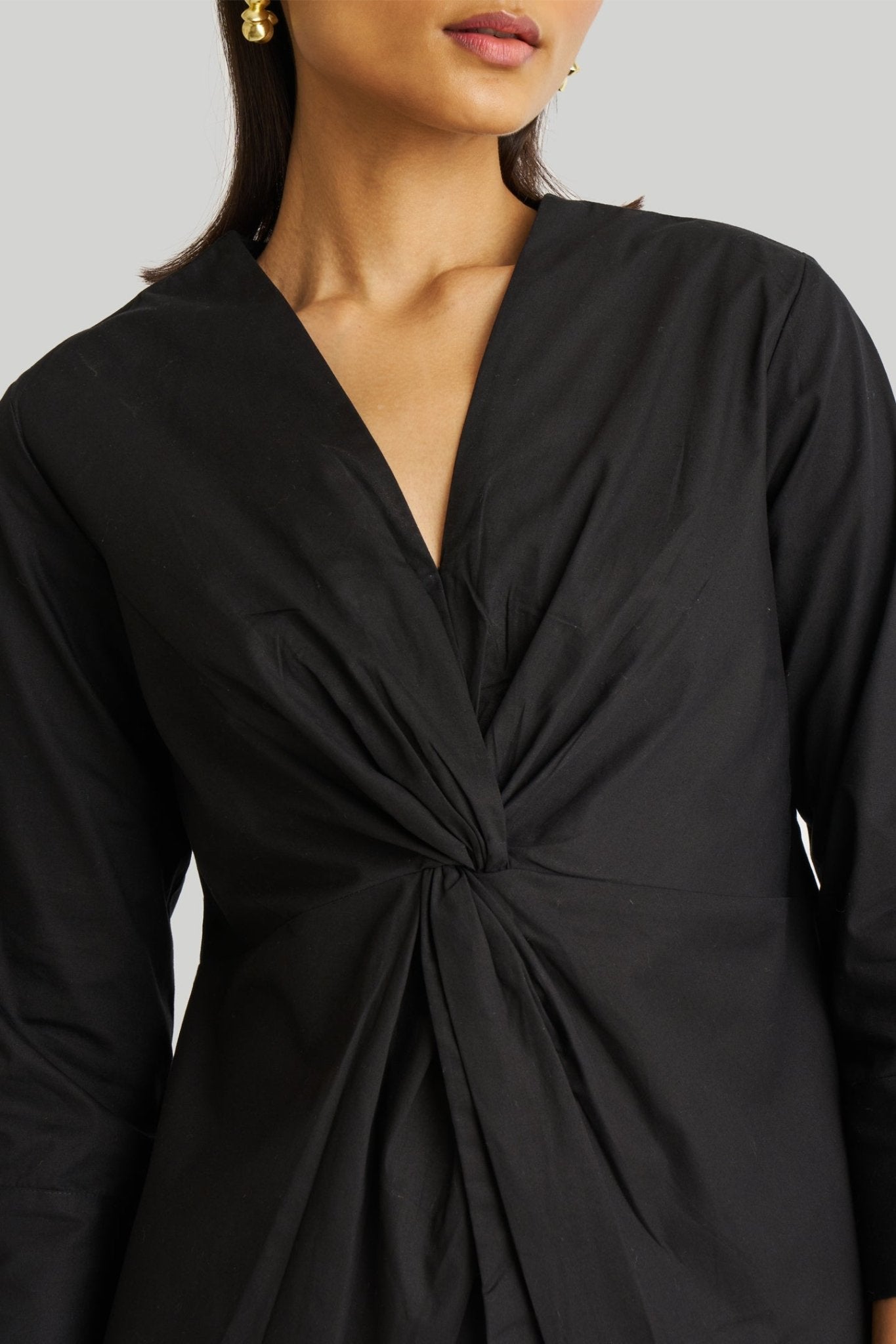 Front Twist Top in Black - Eco4life Clothing and Accessories