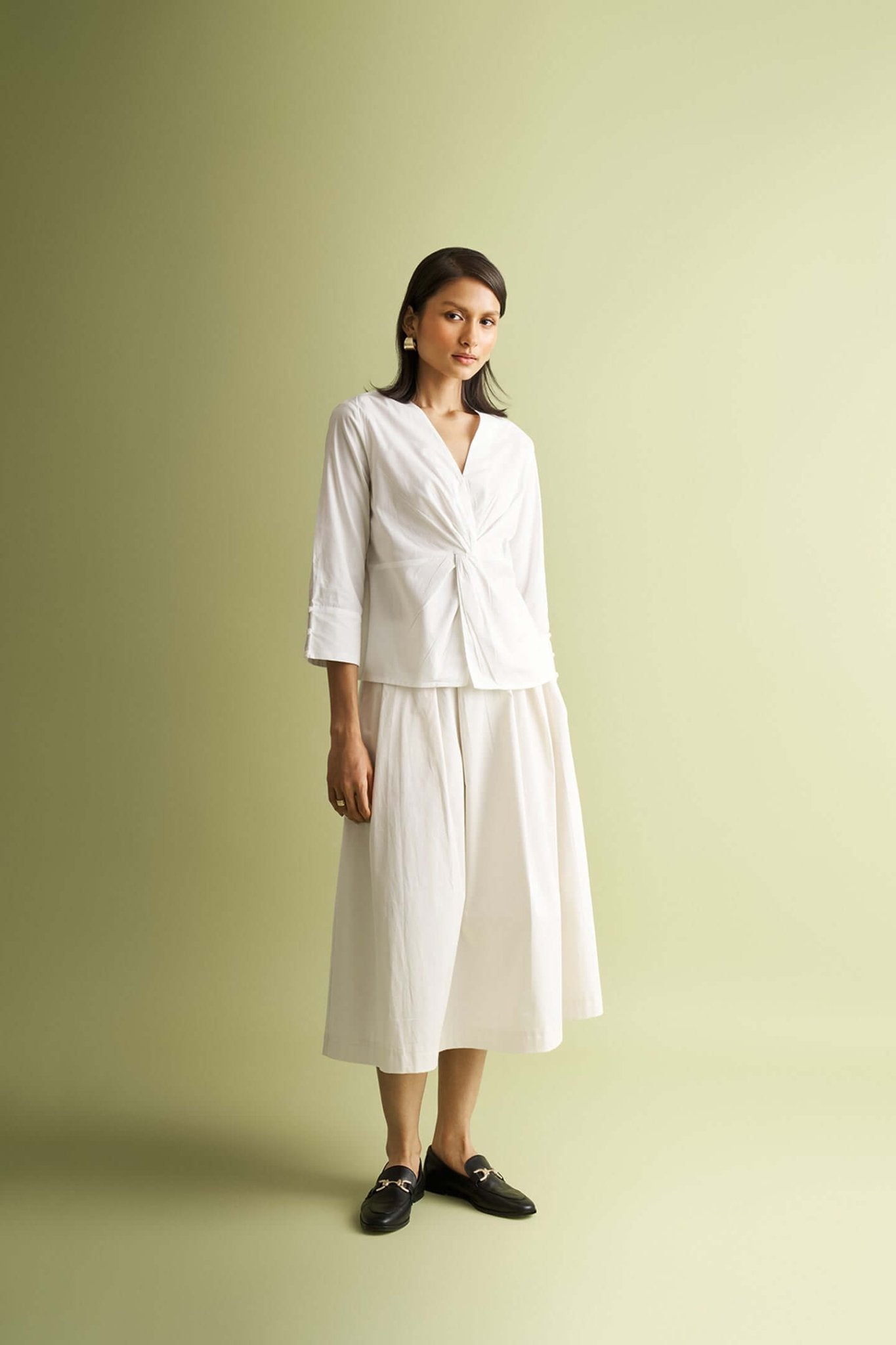 Front Twist Top in White - Eco4life Clothing and Accessories