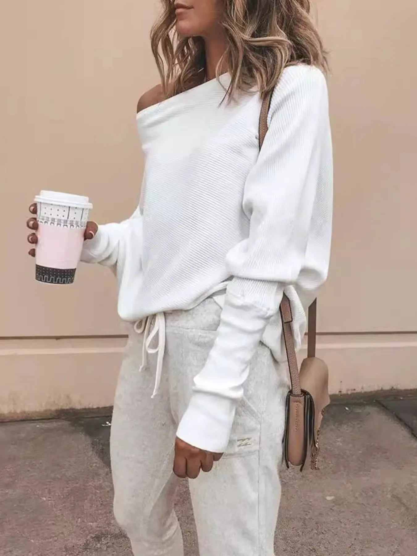 Full Size One - Shoulder Ribbed Sweater Plus Size - Eco4life Clothing and Accessories