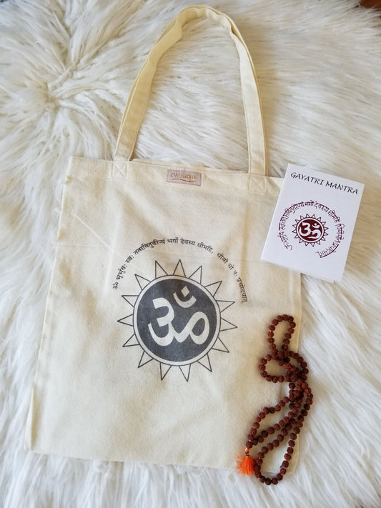 Gayatri Mantra Tote Bag - Eco4life Clothing and Accessories