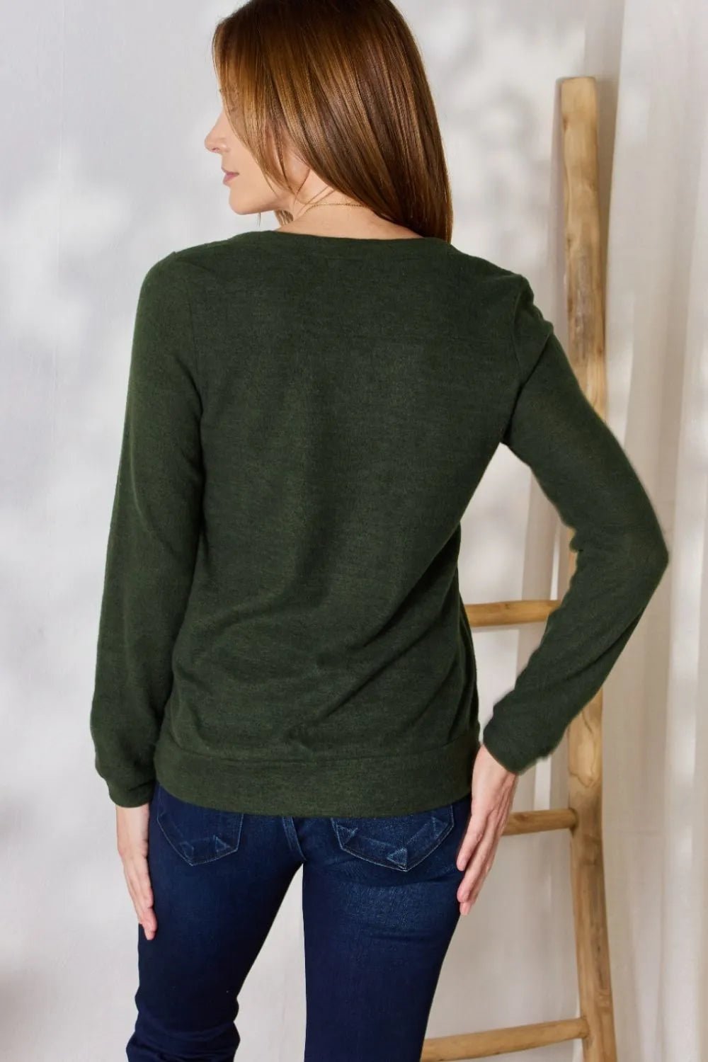 Hailey & Co Full Size Colorblock V - Neck Blouse - Eco4life Clothing and Accessories
