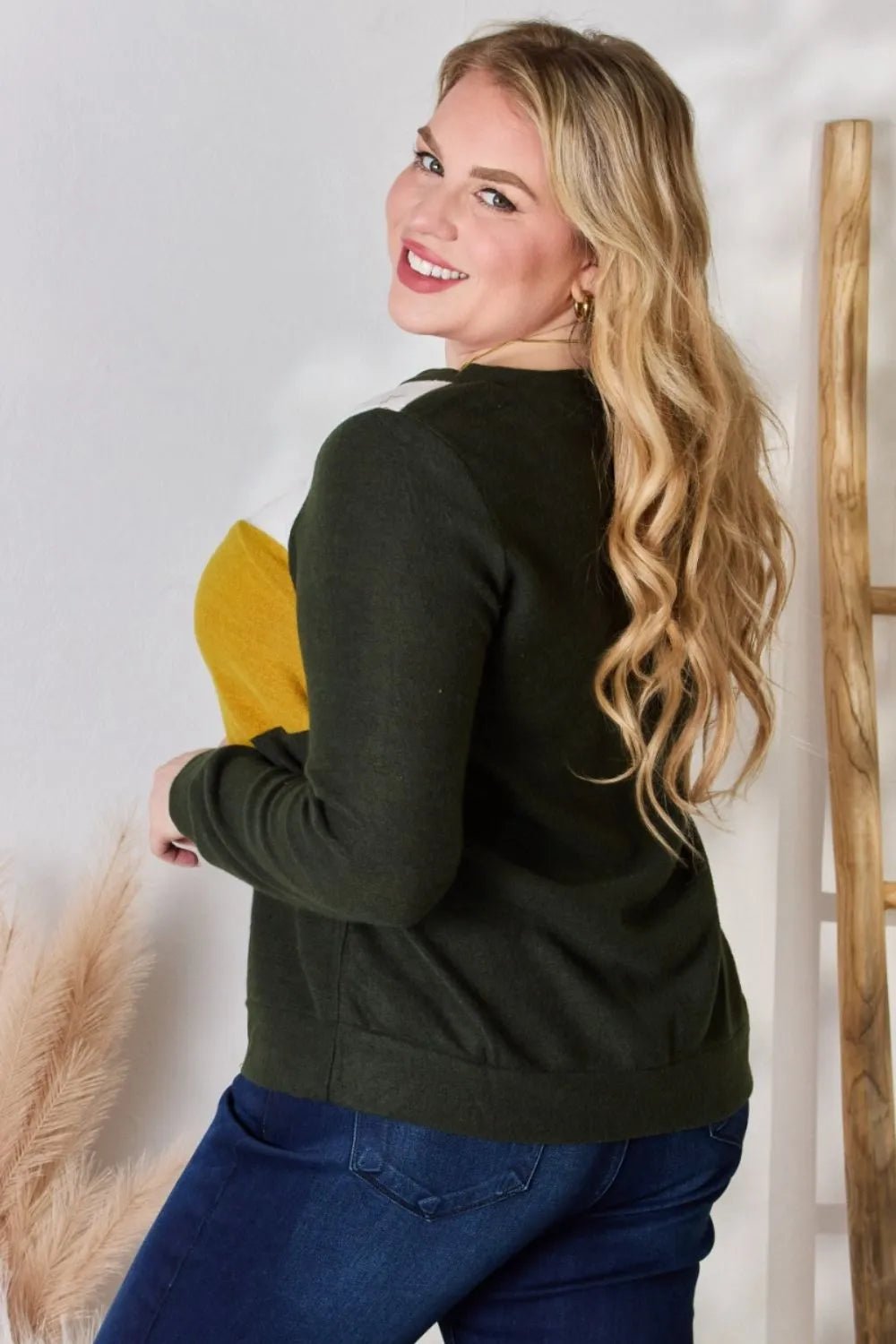 Hailey & Co Full Size Colorblock V - Neck Blouse - Eco4life Clothing and Accessories
