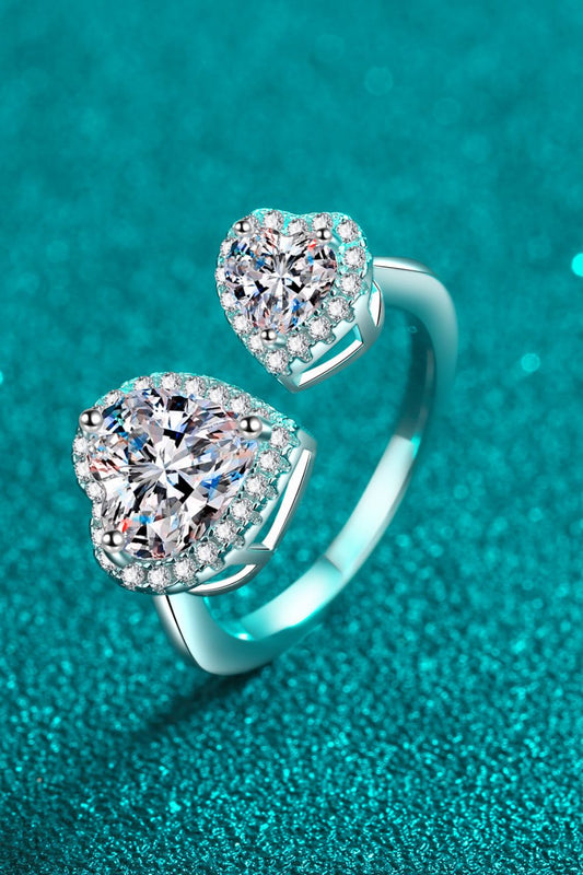 Heart - Shape Moissanite Open Ring - Eco4life Clothing and Accessories