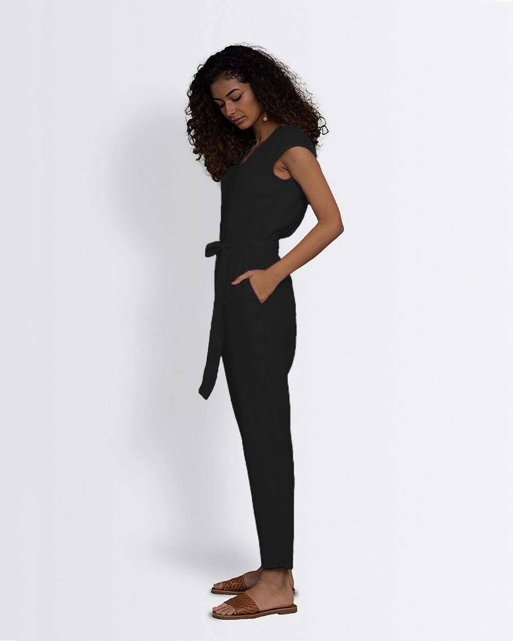 Hemp Noir Jumpsuit - Eco4life Clothing and Accessories