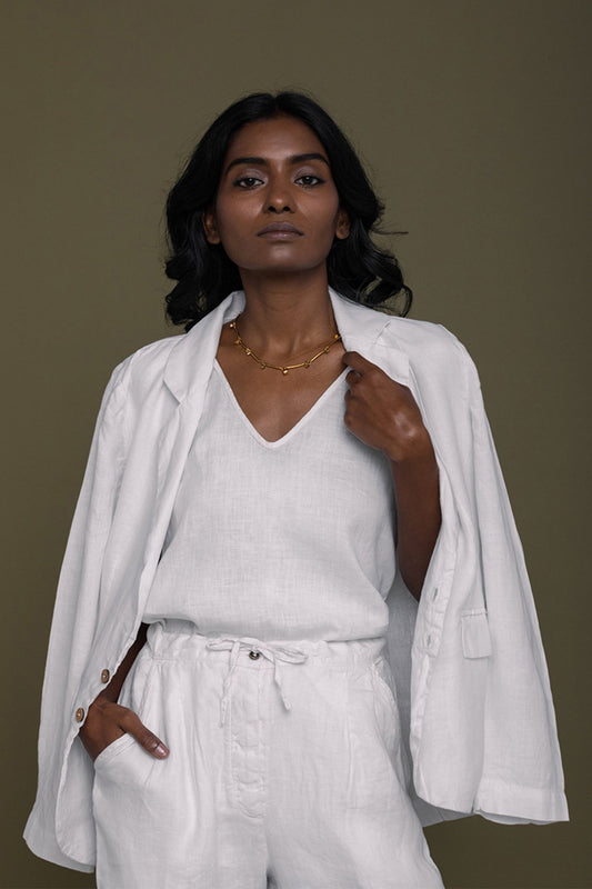 Hemp Three Piece Set in White - Eco4life Clothing and Accessories