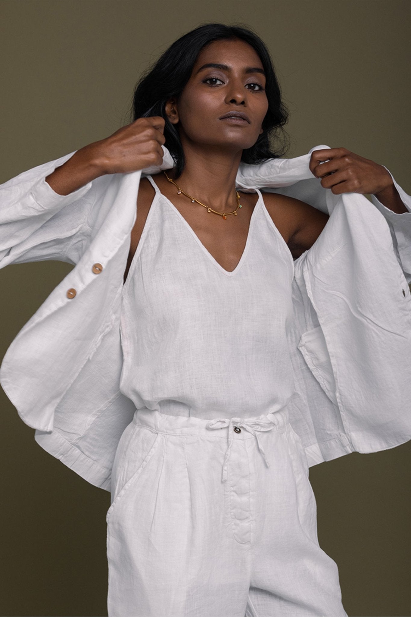 Hemp Three Piece Set in White - Eco4life Clothing and Accessories