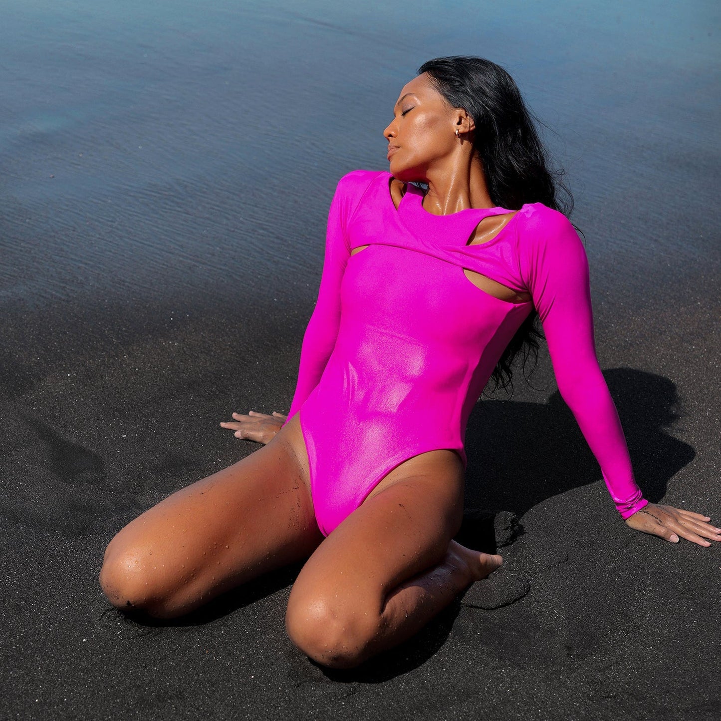 JUPITER Open - back Recycled Two - piece Swimsuit in Hot Pink - Eco4life Clothing and Accessories