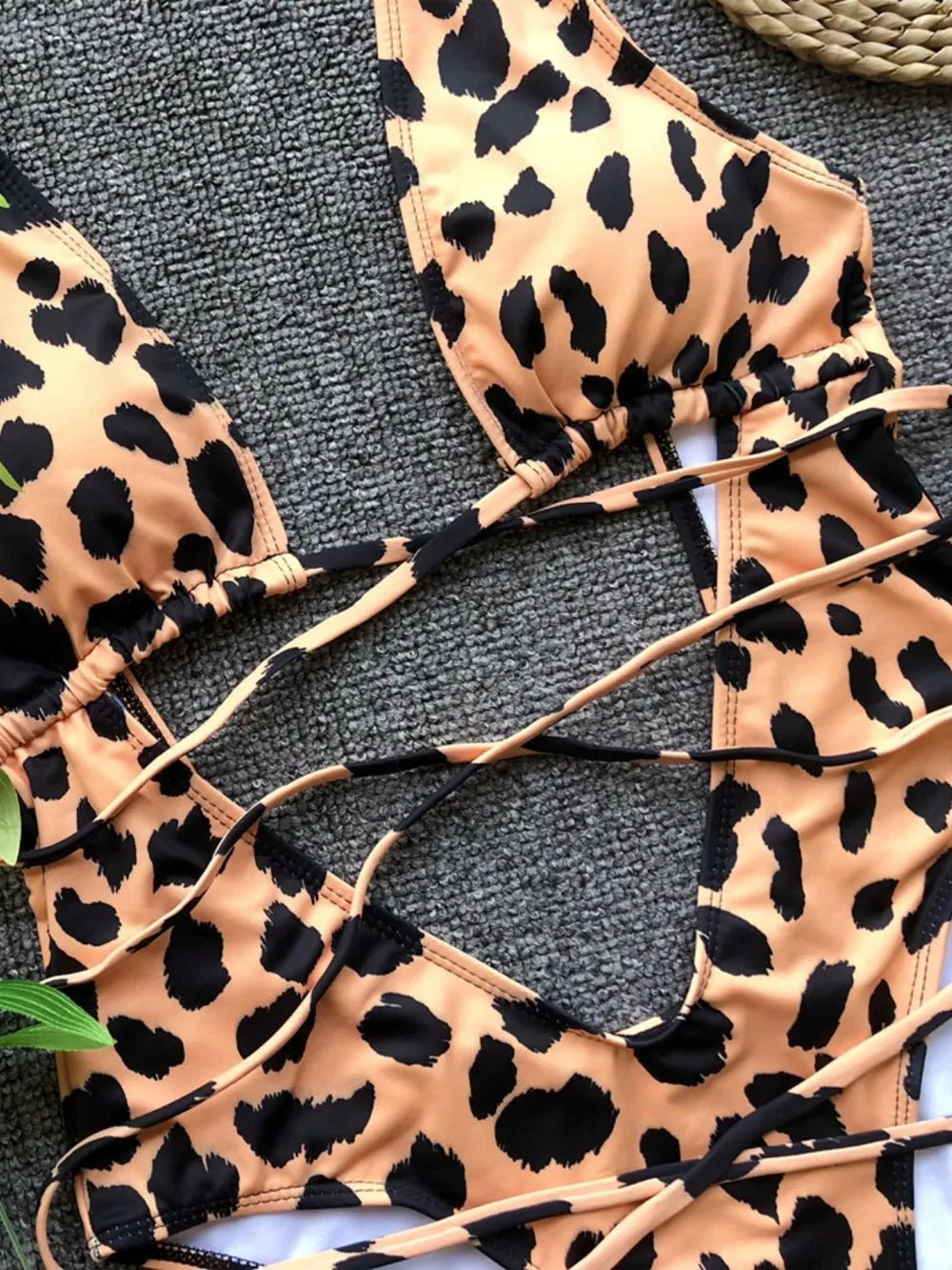 Lace - Up Backless Plunge One - Piece Swimwear - Eco4life Clothing and Accessories