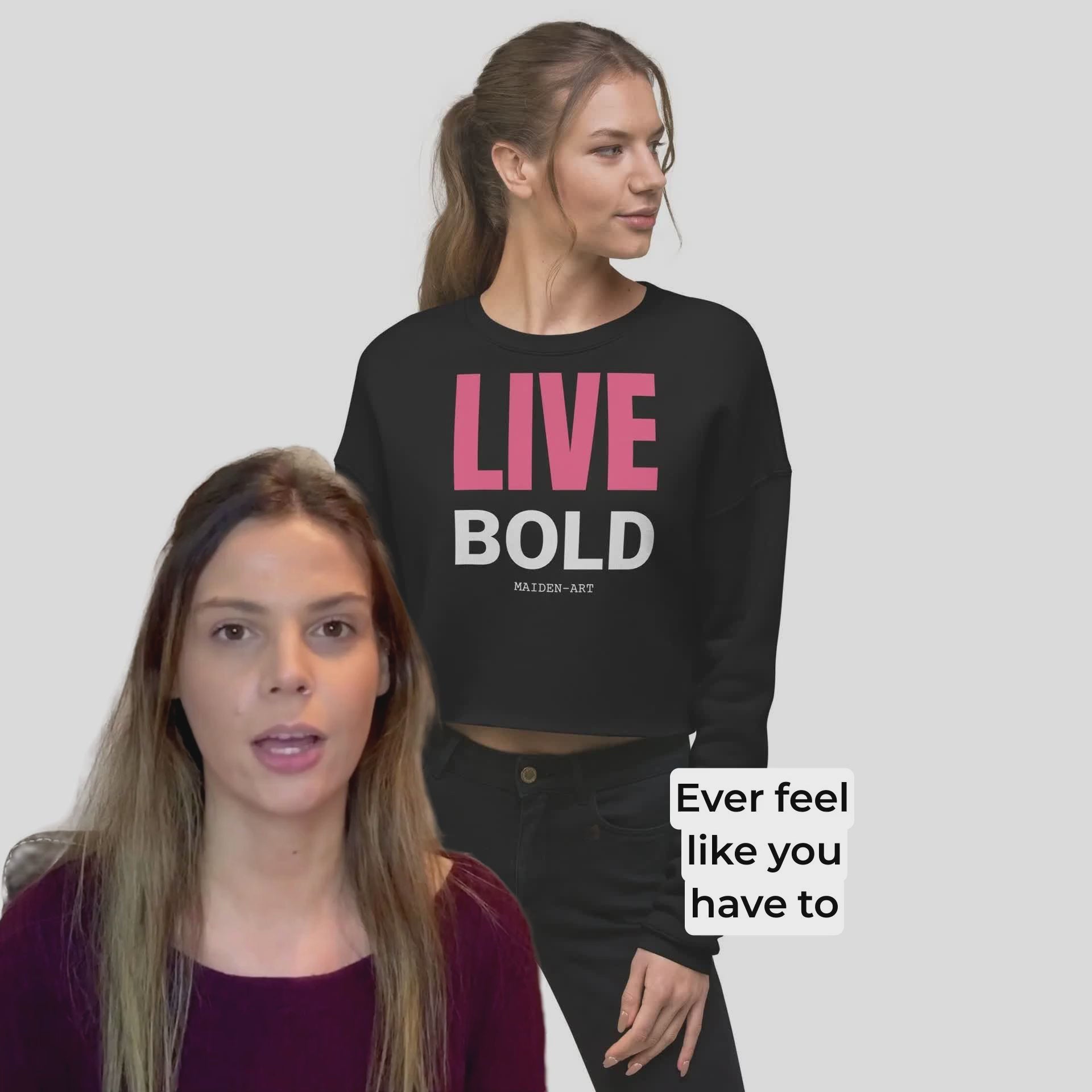 Live Bold Crop Sweatshirt - sweatshirt women - Eco4life Clothing and Accessories